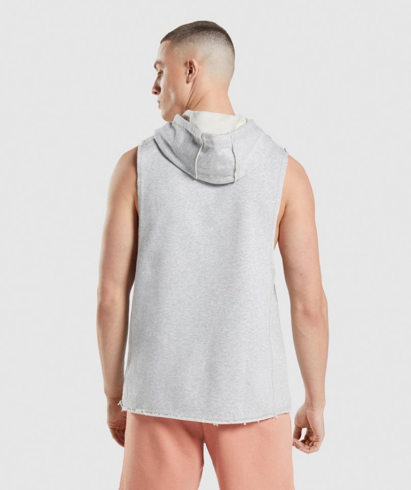 Men's Gymshark Legacy Drop Arm Hoodie Light Grey | NZ 7KNFHT